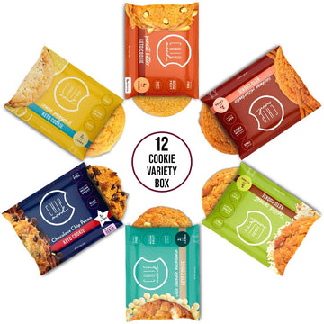 ChipMonk Keto Cookies - Variety Pack (12 Pack) Low Carb Keto Snacks - Gluten-Free, High Fat, Low Sugar, Ketogenic Sweet Snack Fo