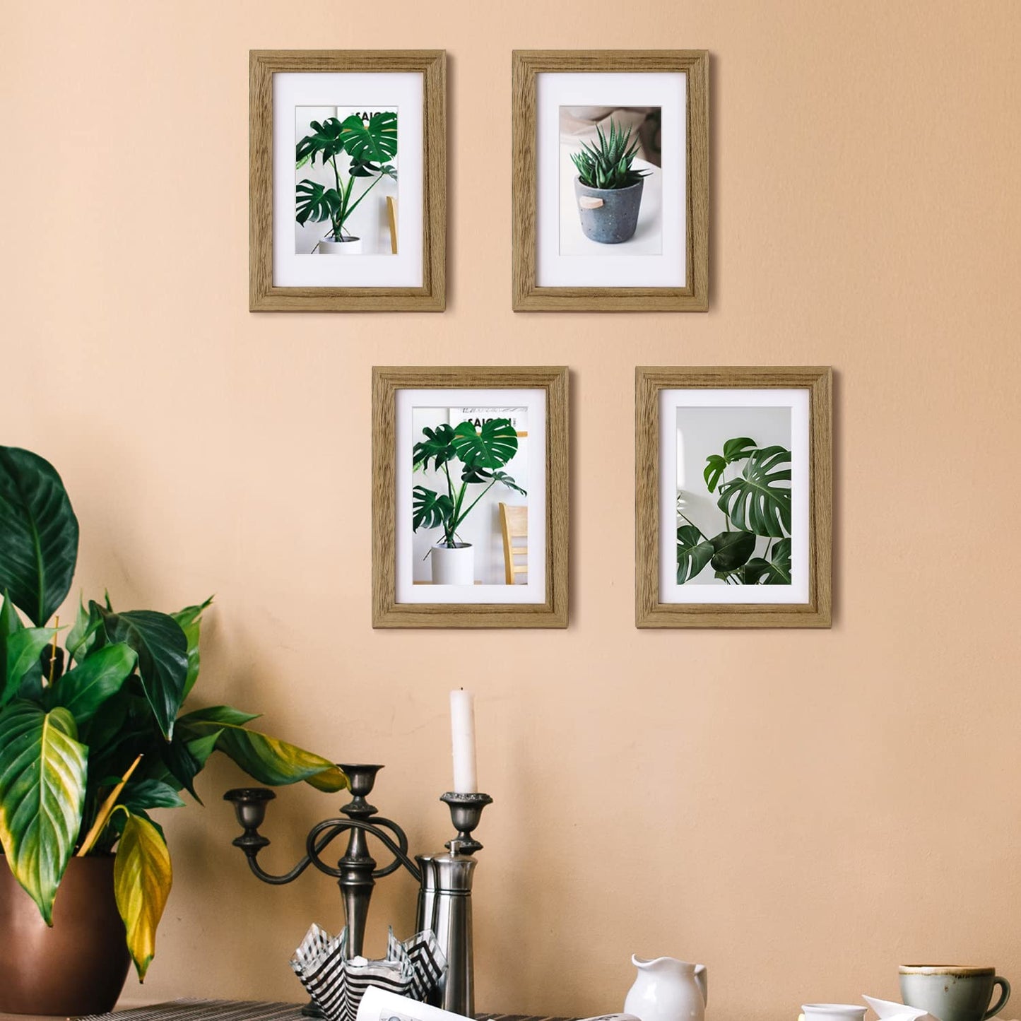 Egofine 4X6 Picture Frames With Plexiglass, Display Pictures 3.5X5 With Mat Or 4X6 Without Mat Set Of 4 For Tabletop And Wall Mo