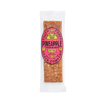 South 40 Snacks Premium Tropical Pineapple Passionfruit Fruit Bar, Just Two Ingredients, Unsweetened, No Added Sugar, Individual