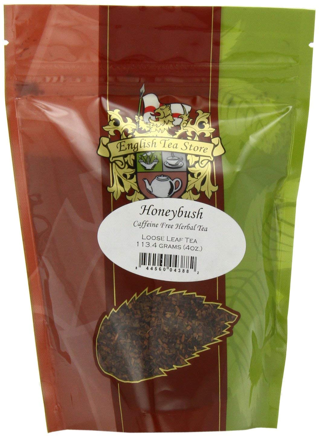 English Tea Store Honeybush Herbal Loose Leaf Tea - 4oz, Caffeine-Free Herbal Blend