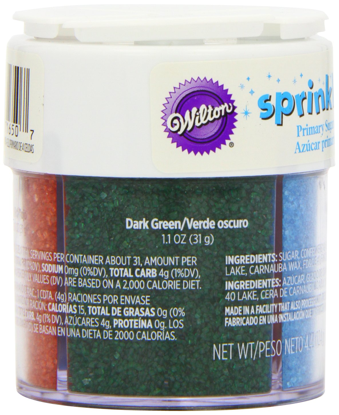 Wilton Primary Sugar Crystals Baking Supplies, 4.4 oz, Multicolored