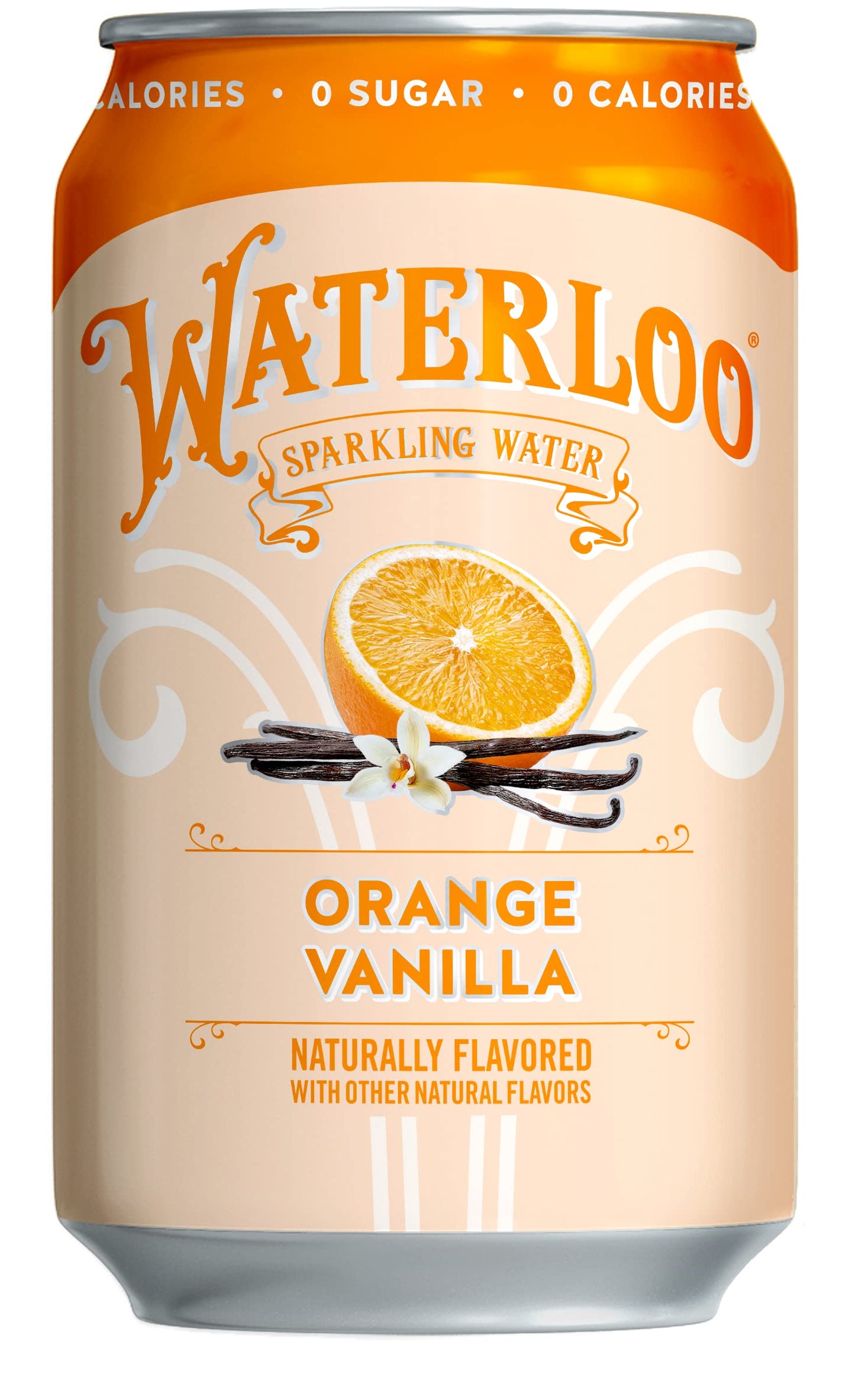 Waterloo Sparkling Water, Orange Vanilla Naturally Flavored, 12 Fl Oz Cans (Pack of 12) - Zero Calories and Zero Sugar or Sweete