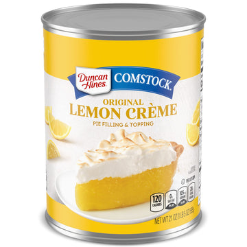 Duncan Hines Comstock Pie Filling & Topping, Lemon Cream, 21 Ounce (Pack of 8)