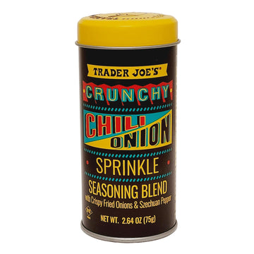 TJ's Trader Joe's Crunchy Chili Onion Sprinkle Seasoning Blend with Crispy Fried Onions & Szechuan Pepper 2.64 Oz (Pack of 1)