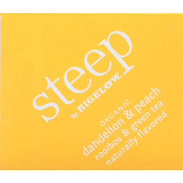 Steep By Bigelow Organic Dandelion And Peach With Rooibos And Green Tea, Caffeinated, 20 Count (Pack Of 6) 120 Total Tea Bags