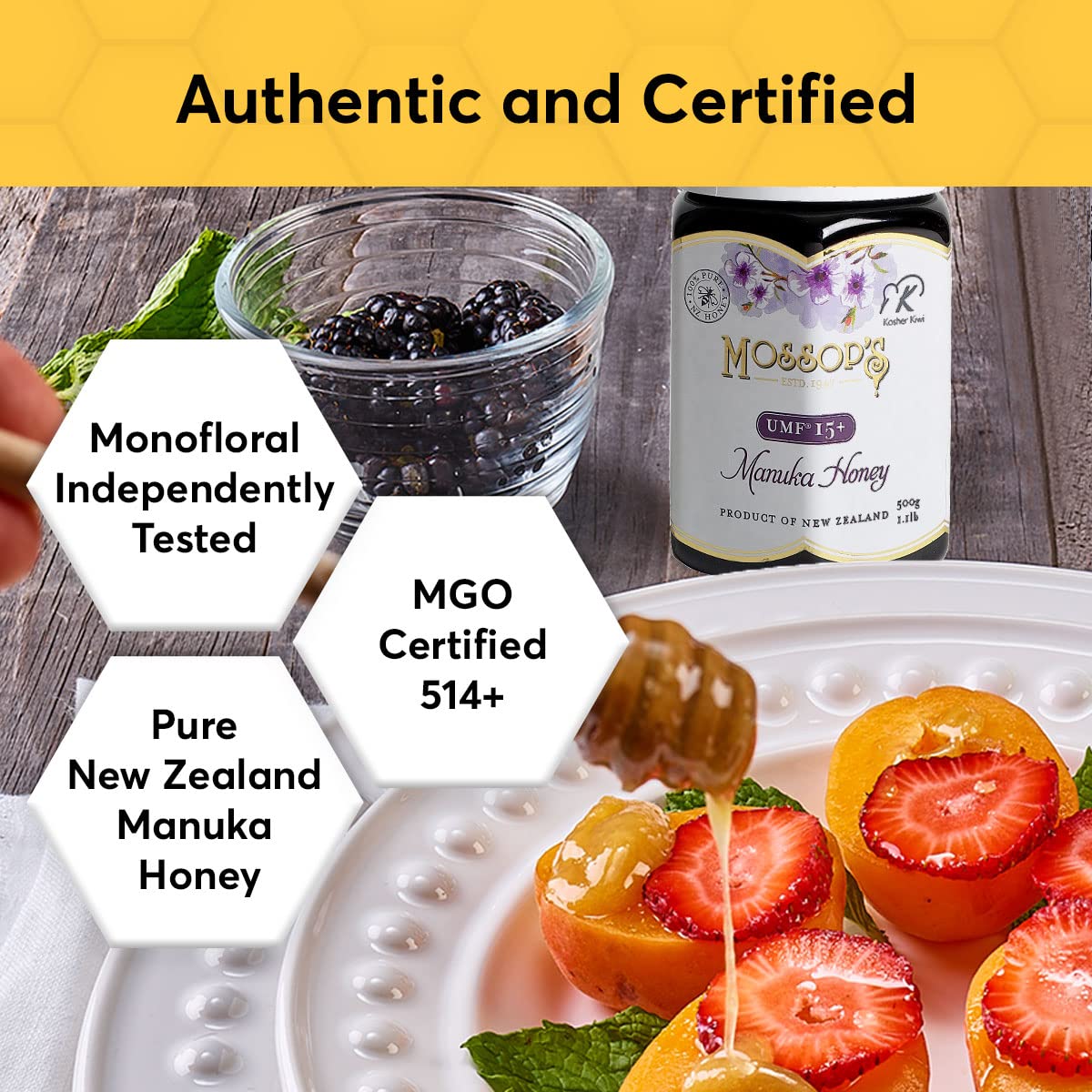 PRI Manuka Honey UMF 15+, MGO 514+, Raw Monofloral, 514+ MGO/500g, New Zealand