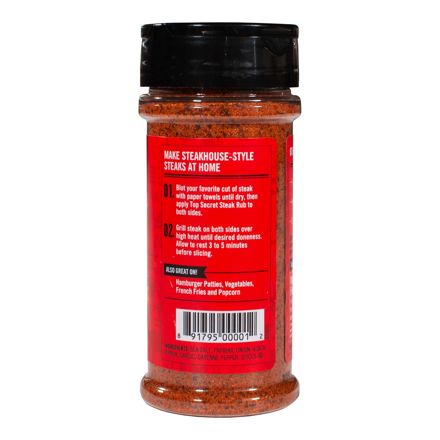 Todd Wilburs Top Secret Recipes Steak Rub - Gluten Free Meat Seasoning - 6 oz Shaker Bottle