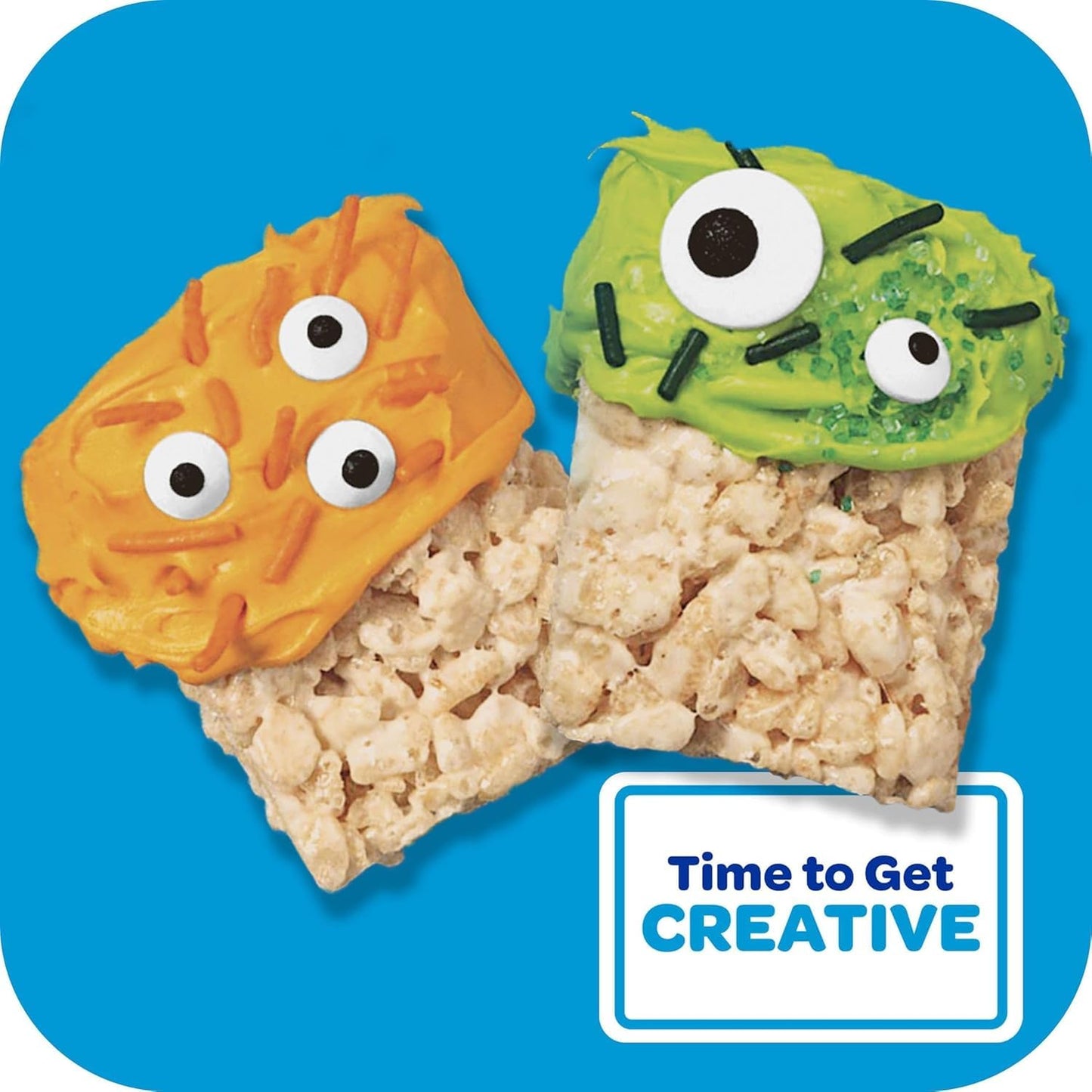 Rice Crispies Marshmallow Treats Mini Squares Halloween 100 Pack - Individually Wrapped Trick Treat Kids Snack Gift