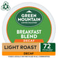 Green Mountain Coffee Roasters Breakfast Blend Decaf Keurig Single-Serve K-Cup Pods, Light Roast Coffee, 72 Count