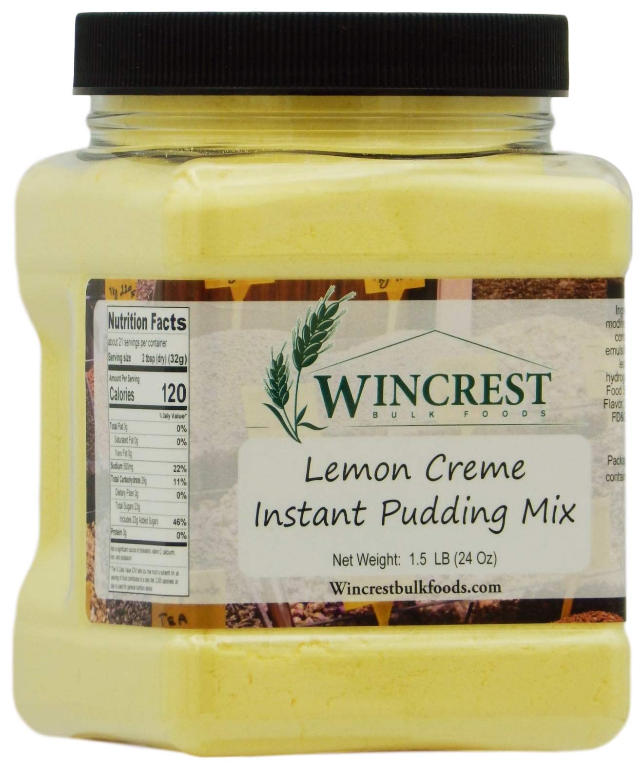 WinCrest Bulk Foods Instant Lemon Creme Pudding - 1.5 Lb Container, Pack of 1