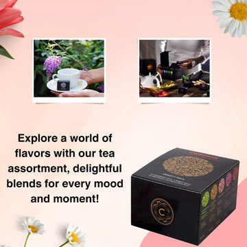 Variety Pack Gourmet Tea Sampler, By Ceremonie Tea. A Collection Of 10 Different Assorted Single Serve Flavors, Set Of 2 Each Pe