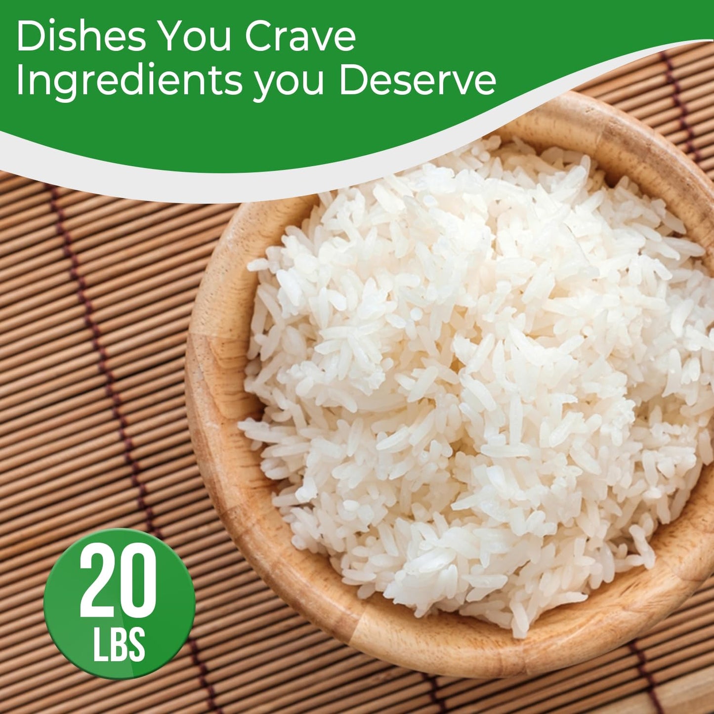 20 Pounds (LBS) Organic Premium Thai Hom Mali Jasmine Rice | Endorsed By Pro Chefs | Four Elephants Brand | Cooking Instructions