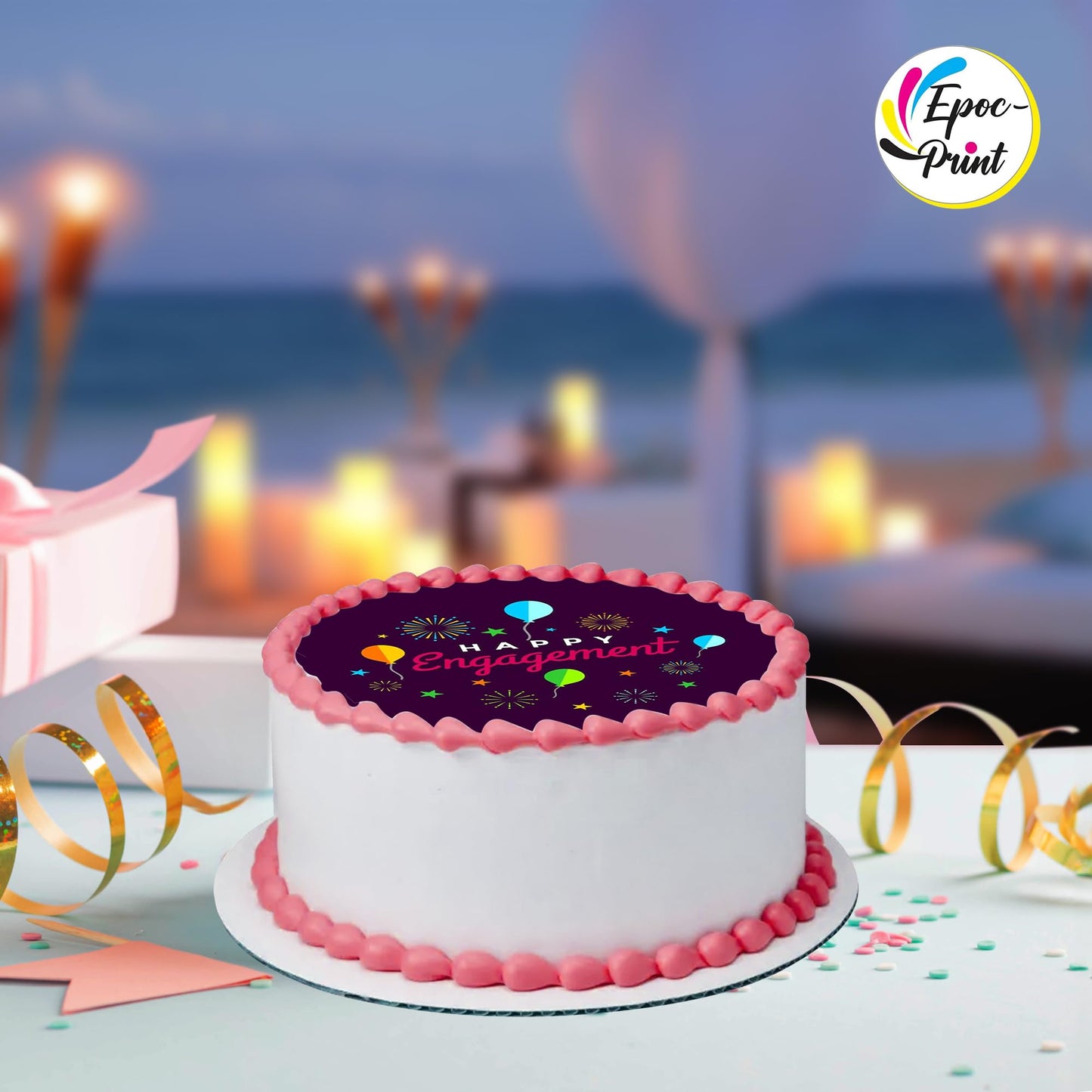 Custom Edible Prints On Cake: Create Your Special Event With Custom Edible Image Toppers - Upload Photos For Unique, Stylish Designs On Rectangular, Round Cakes Designs - 7.5 Round Cake Topper