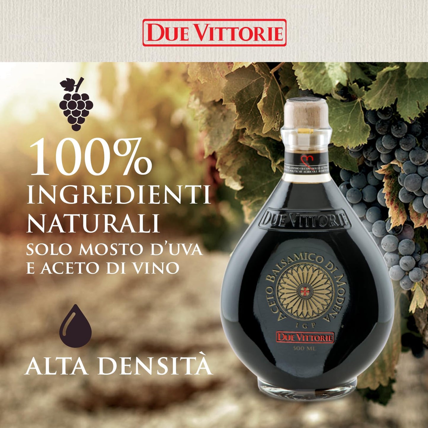 Due Vittorie Gold Balsamic Vinegar of Modena, 500ml, White-a03, Highest Score by The Consortium