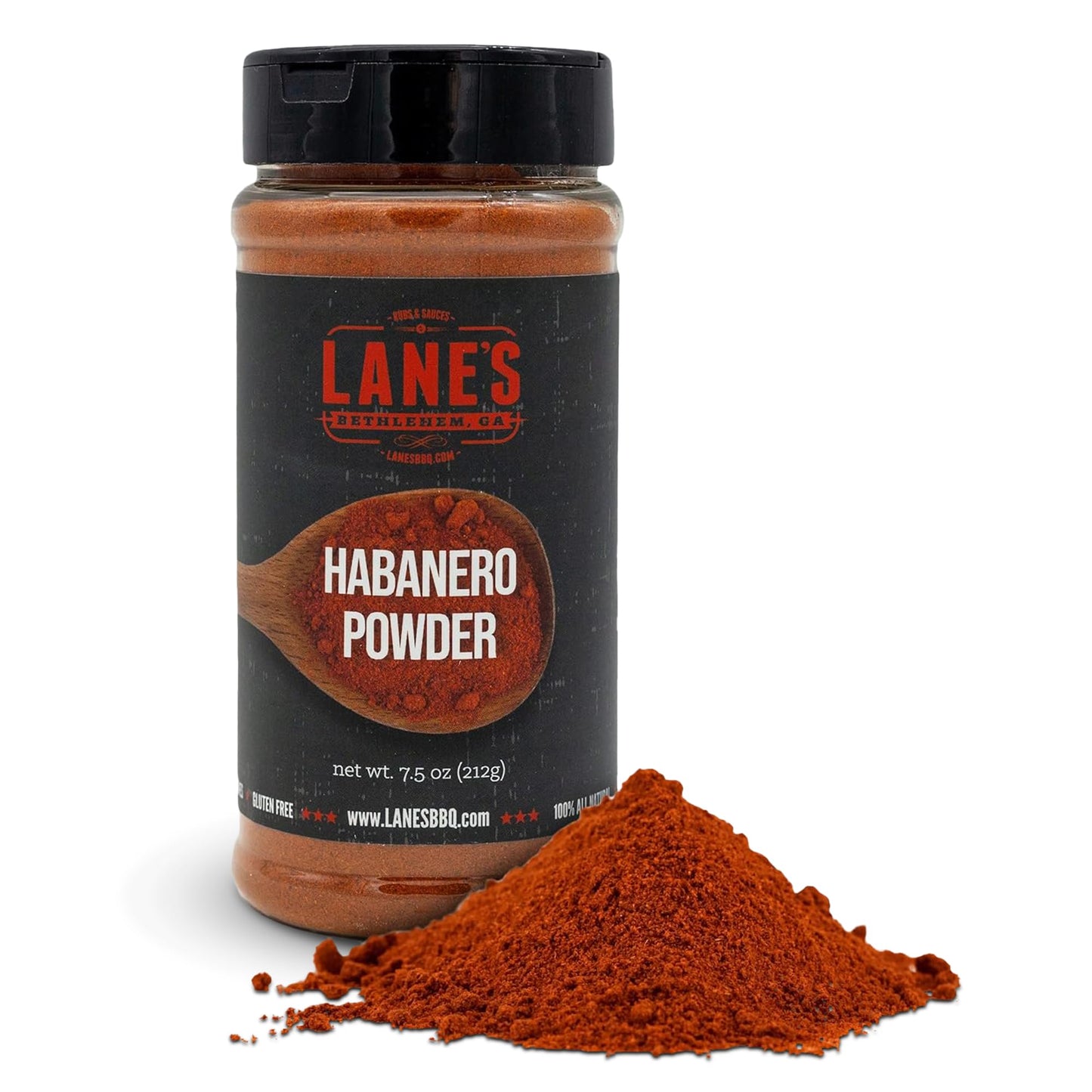 Lane'S Habanero Powder Seasoning, All-Natural Habanero Pepper Powder Blend With Chili De Arbil & Black Pepper, Gluten-Free, Made