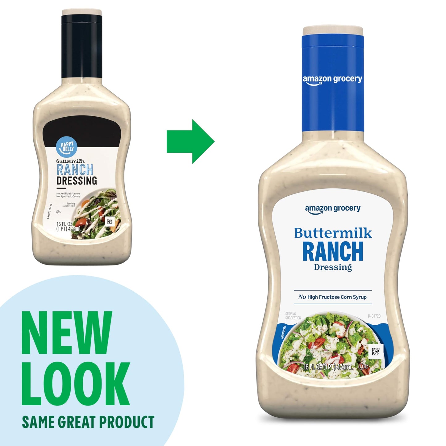Happy Belly Buttermilk Ranch Dressing, 16 Fl Oz, Pack of 1
