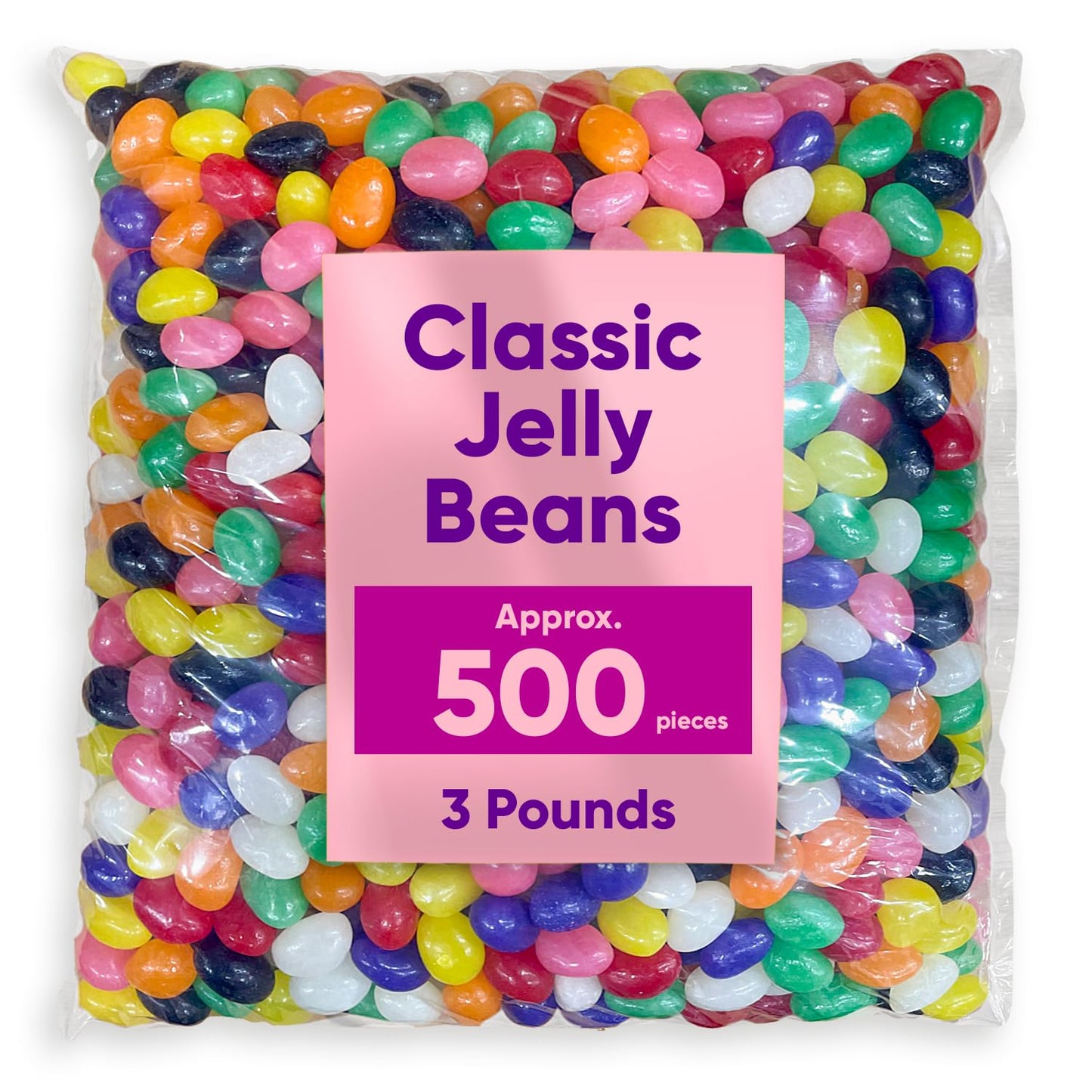 CHAIN & JO SWEETS Classic Jelly Beans 3 Pound Bulk Bag, Red, Halloween Candy, Ideal for Parties & Gifts