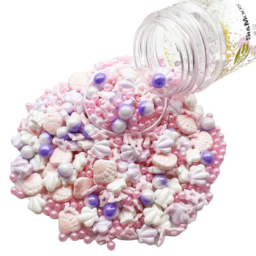 Se Si&Moos Pink Sprinkles Pink Sea Shell Sprinkles Edible Seashells Cake Decorations Edible Beach Cake Decoration Edible Sea She
