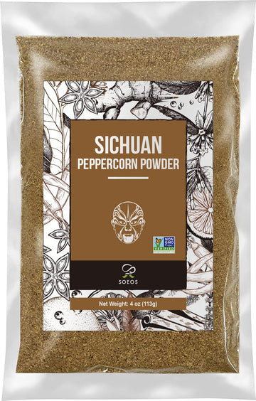 Soeos Sichuan Peppercorn Powders, 4Oz (113G), Szechuan Peppercorn Powders, Crushed Green Sichuan Peppercorns Powder, Ground Pepper Powders