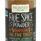 Frontier Co-Op Five Spice Seasoning, 1.92 Ounce, Cinnamon, Fennel Seed, Cloves, Star Anise & White Pepper, Non Gmo, Kosher