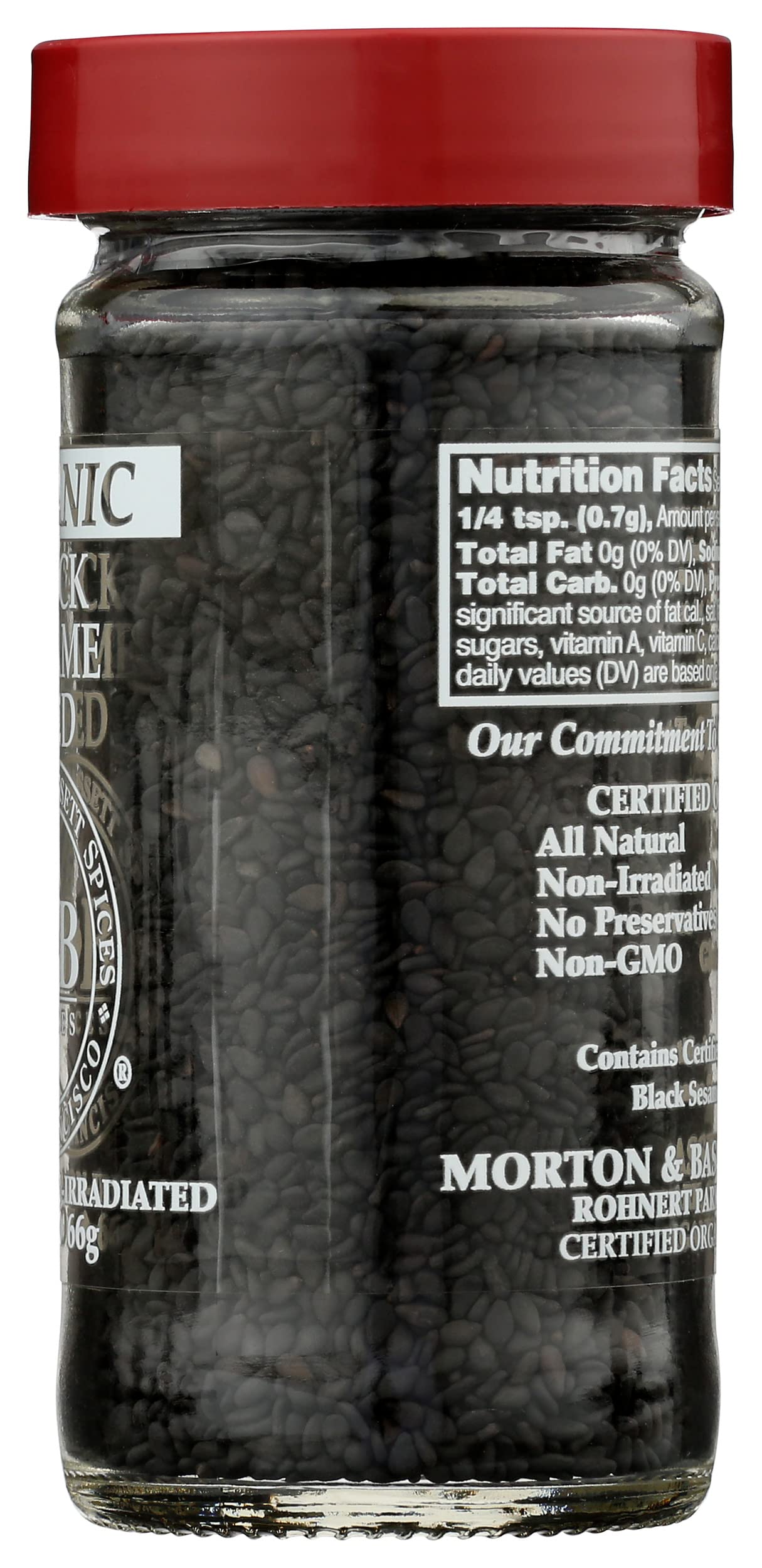 Morton & Bassett Organic Black Sesame Seed | Nutty Seeds for Baking  Cooking & Garnishing | Gluten Free  Salt Free  Non-GMO | 2.3 oz Jar