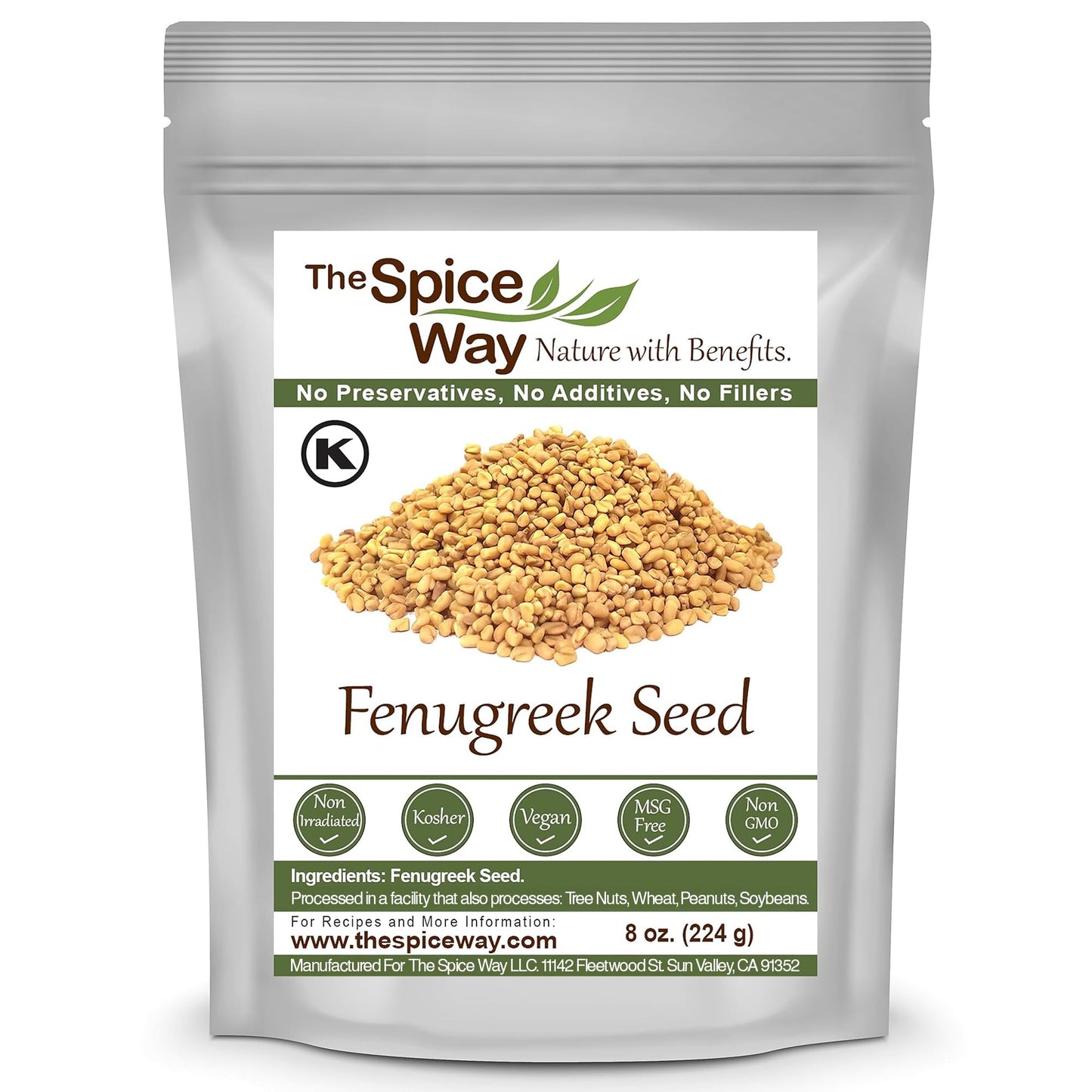 The Spice Way Fenugreek Seeds - Whole, 8 Ounce (Pack of 1)