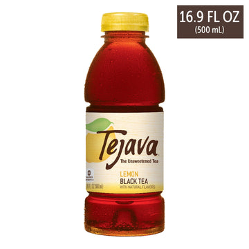 Tejava Lemon Black Iced Tea, 6 Pack, 16.9Oz Pet Bottles, Unsweetened, Non-Gmo, Kosher, No Sugar Or Sweeteners, No Calories, No P