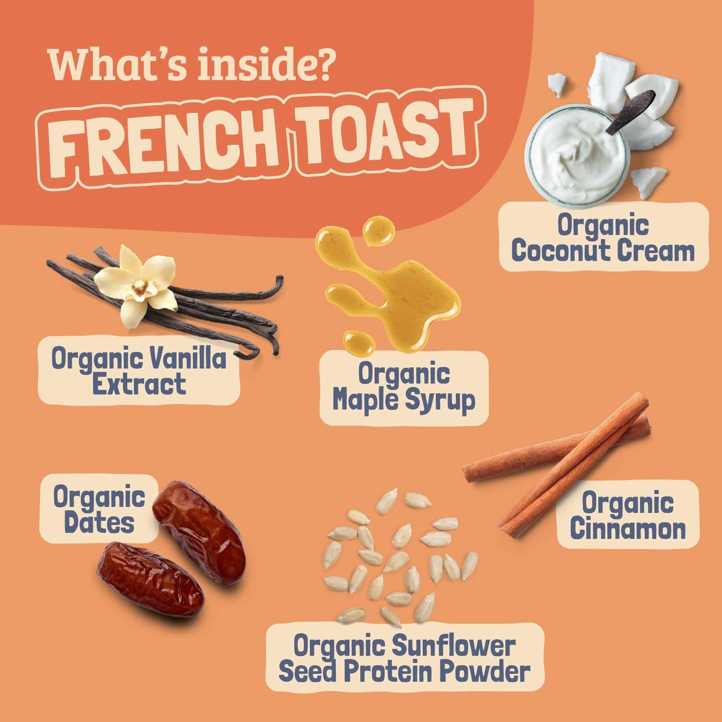 Skout Organic French Toast Frenzy Kids Snack Bars (18 Pack) | Organic Kids Snack Bars | Plant-Based Nutrition | Vegan | Gluten,