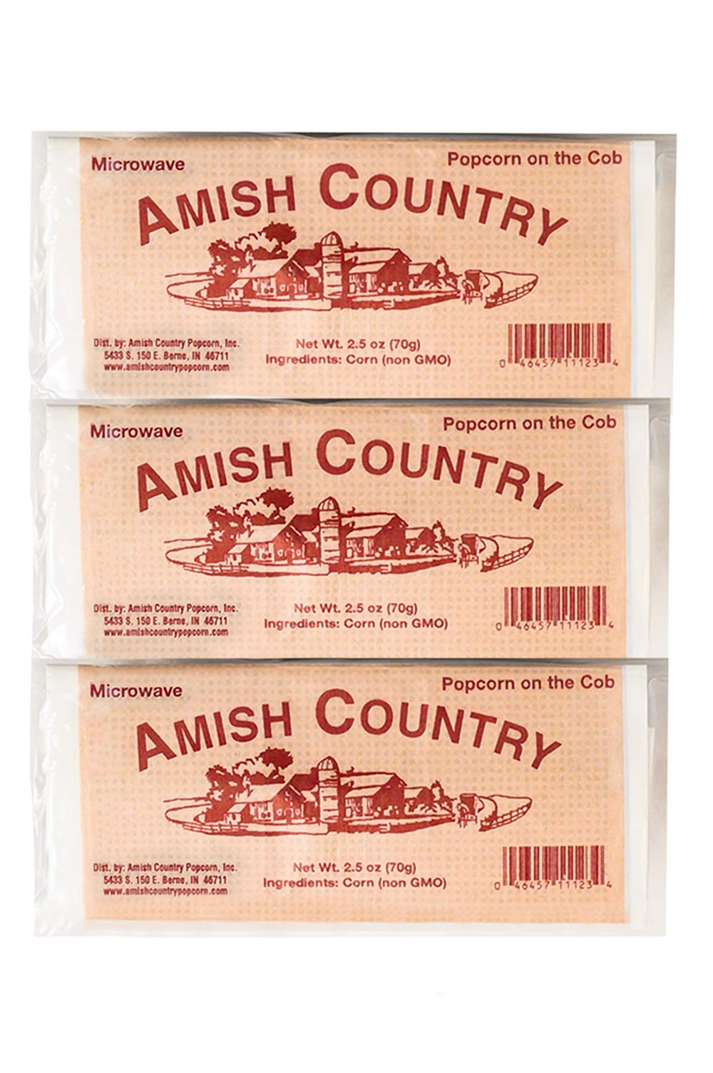Amish Country Popcorn | Old Fashioned Microwave Popcorn | Non-GMO, Gluten Free | 2.5 Ounce (Pack of 3)
