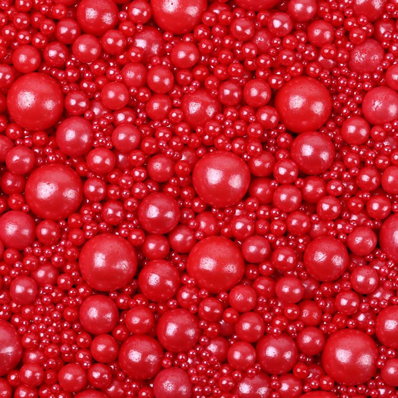 Sentovac Edible Red Pearl Sugar Sprinkles 4.23Oz/ 120G Edible Candy Pearls For Decorating | Edible Cake Cupcake Sprinkles For Halloween Christmas | Cookie And Ice Cream Topper Decorations