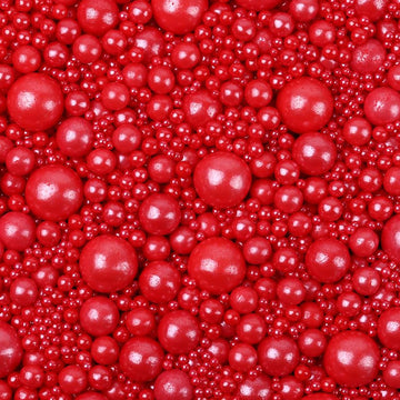 Sentovac Edible Red Pearl Sugar Sprinkles 4.23Oz/ 120G Edible Candy Pearls For Decorating | Edible Cake Cupcake Sprinkles For Halloween Christmas | Cookie And Ice Cream Topper Decorations