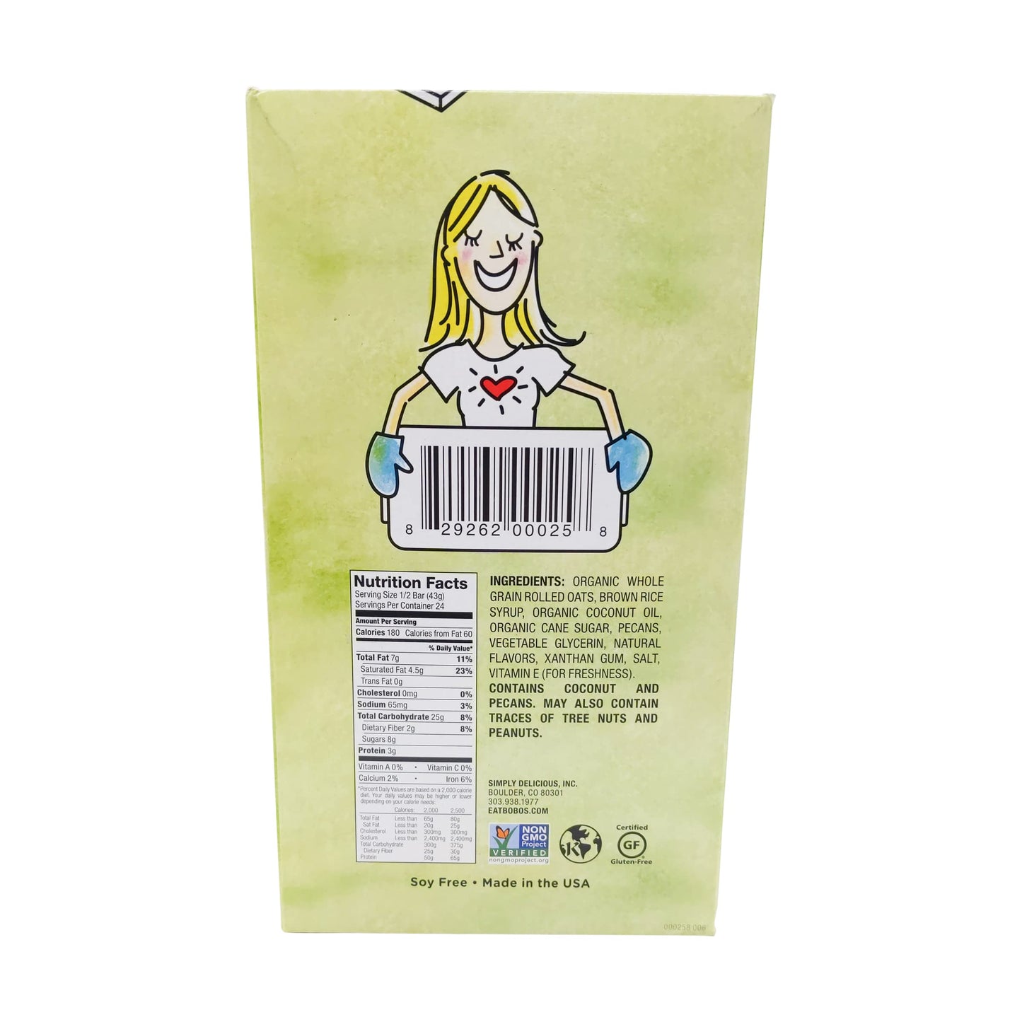 Bobos Oatmeal Bars, Maple Pecan, Gluten Free, Vegan, Pack of 12, Whole Grain, 1 Count