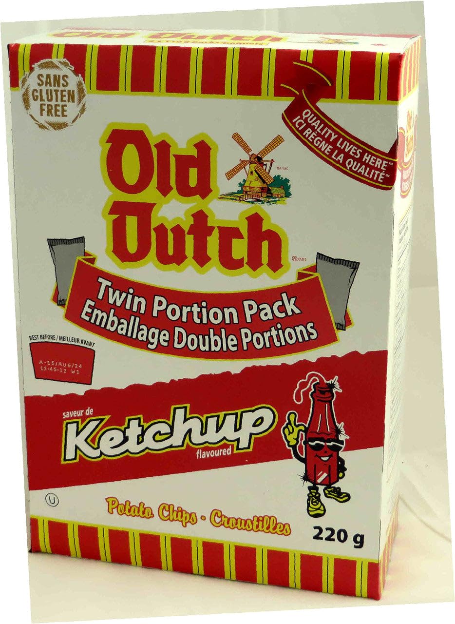 Old Dutch Ketchup Chips - 220G/7.8Oz Box, (Imported From Canada)
