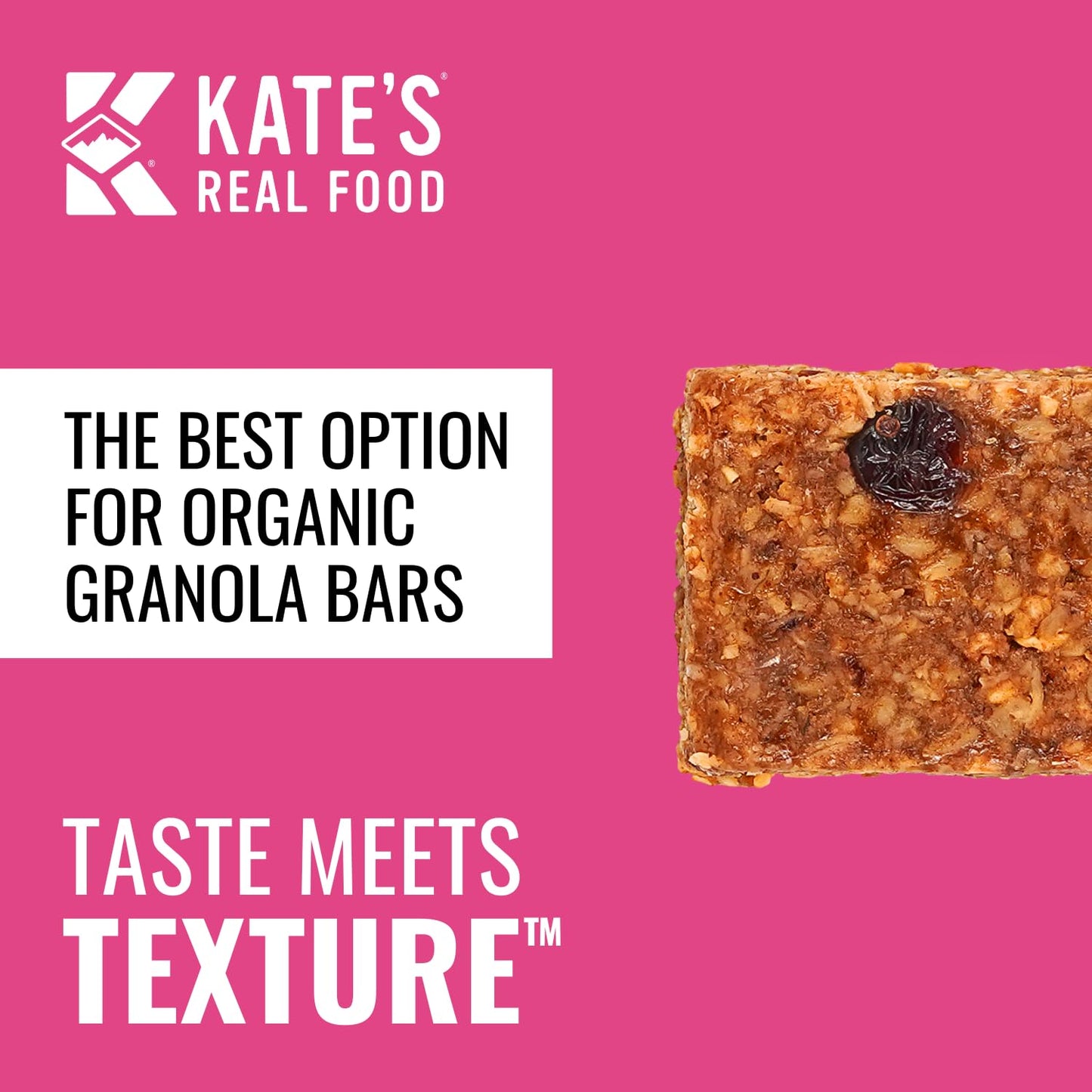 Kates Real Food Organic Energy Bars Oatmeal Cranberry & Almond (1.1 oz  Pack of 24)  Non-GMO  All-Natural Ingredients  Gluten-Free and Soy-Free Healthy Snack with Natural Flavors