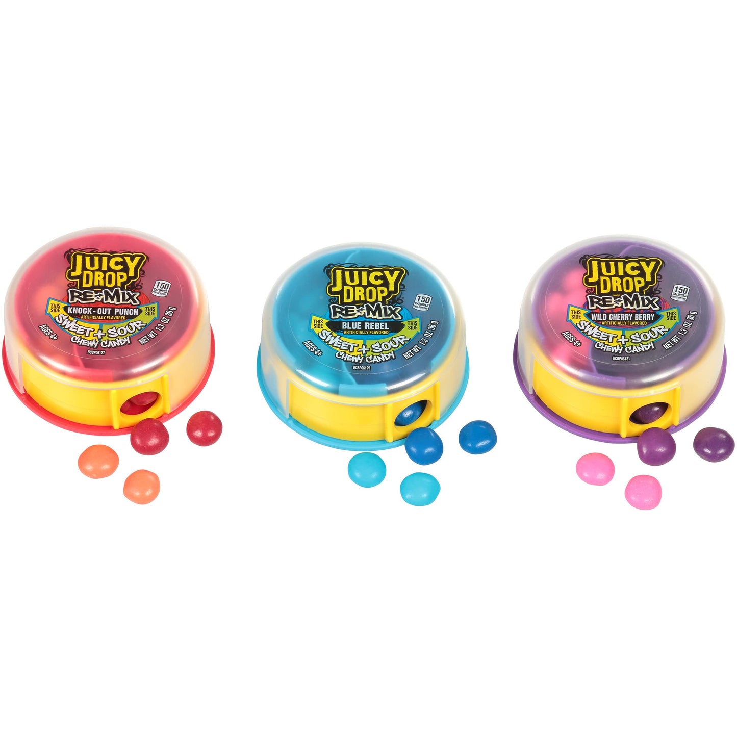 Juicy Drop Re-Mix Sweet & Sour Chewy Candy Variety Pack - Sweet & Sour Gummy Candy Bites In Assorted Fruity Flavors - Fun Sour Candy Variety For Birthdays And Parties - Slime Lickers Gummy Candy