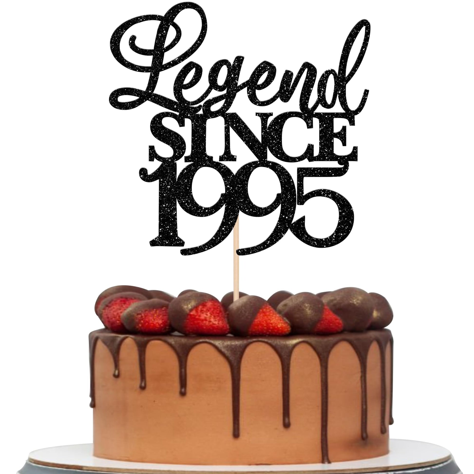 Rsstarxi Cake Topper, Legend Since 1995, Glitter Design, Black, for 30th Birthday, Wedding Anniversary Party, Model XM310-black 1993