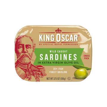 King Oscar Brisling Sardines in Extra Virgin Olive Oil, 3.75 oz Cans, Pack of 12, Model 3480060004