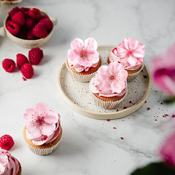 48 Pcs Edible Cherry Blossoms Cupcake Toppers Wafer Paper Flowers Cupcake Topper For Wedding Themed Party Baby Shower Kids Birth