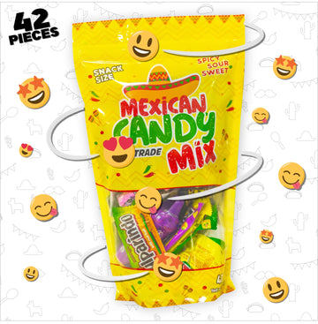 Mexican Candy Mix Assortment Snack (42 Count) Dulces Mexicanos Variety Of Best Sellers Spicy, Sweet, And Sour Bulk Candies, Incl
