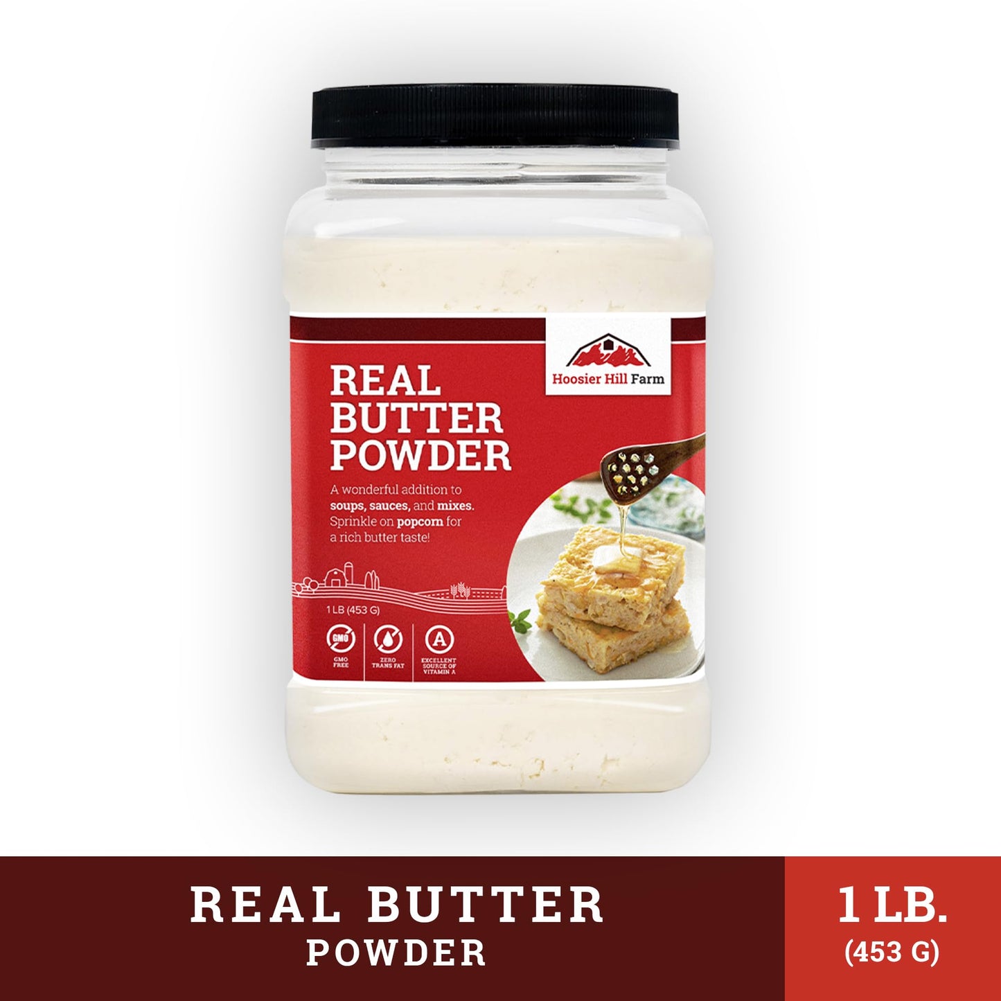 Hoosier Hill Farm Real Butter Powder, 1LB, White, Pack of 1