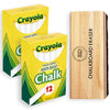 Chalk - 24 Pack White Chalk With 1 Felt Chalkboard Eraser - Thin Chalkboard Chalk Great For School, Office And Home Use, Dustles