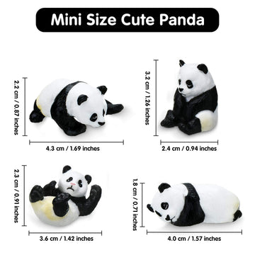 Meekoo 8 Pieces Miniature Panda Decor Cute Plastic Panda Figurines Mini Birthday Decorations Cake Topper Decoration For Party Supplies