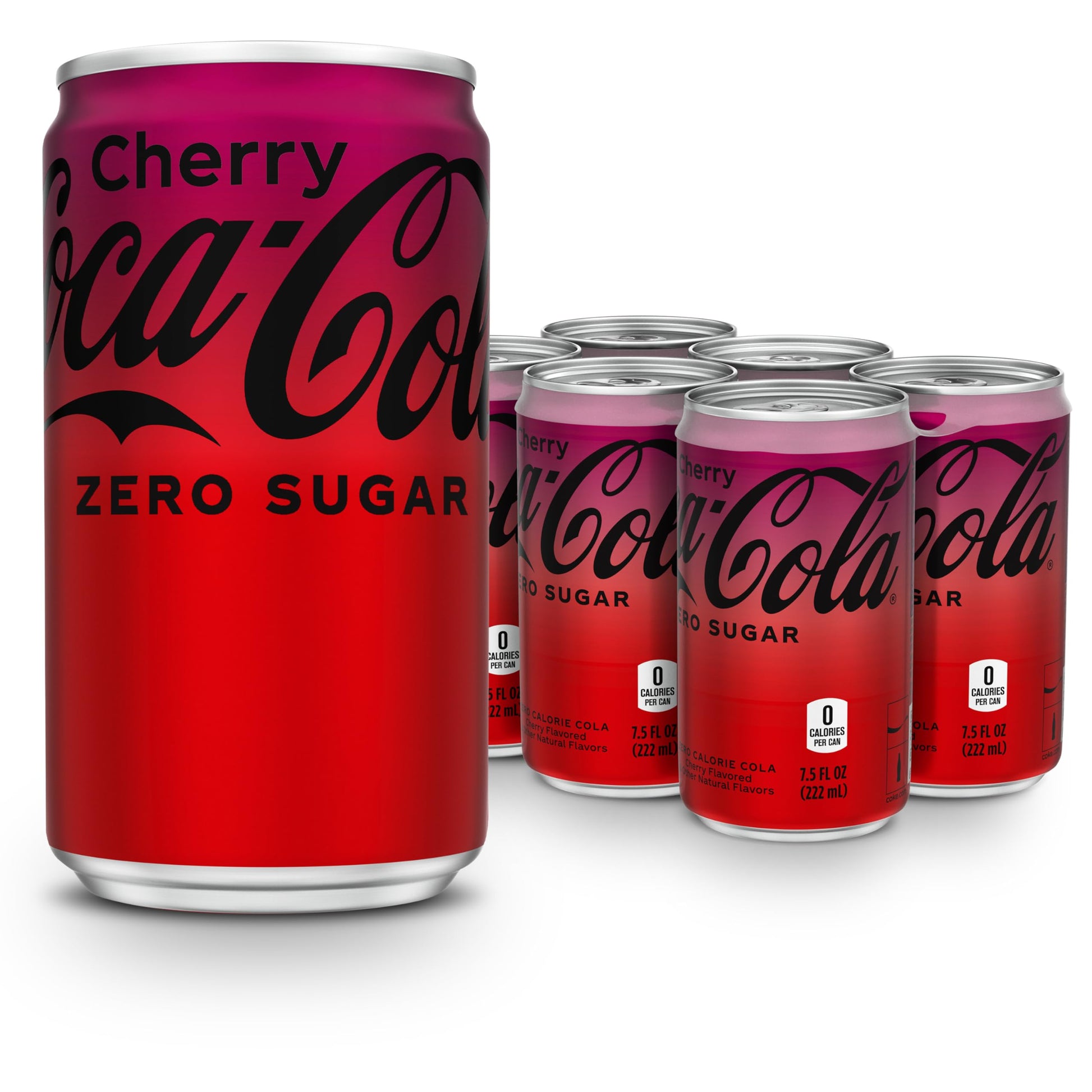 Coca-Cola Cherry Zero Sugar, 7.5 Fl Oz Cans, 6 Pack