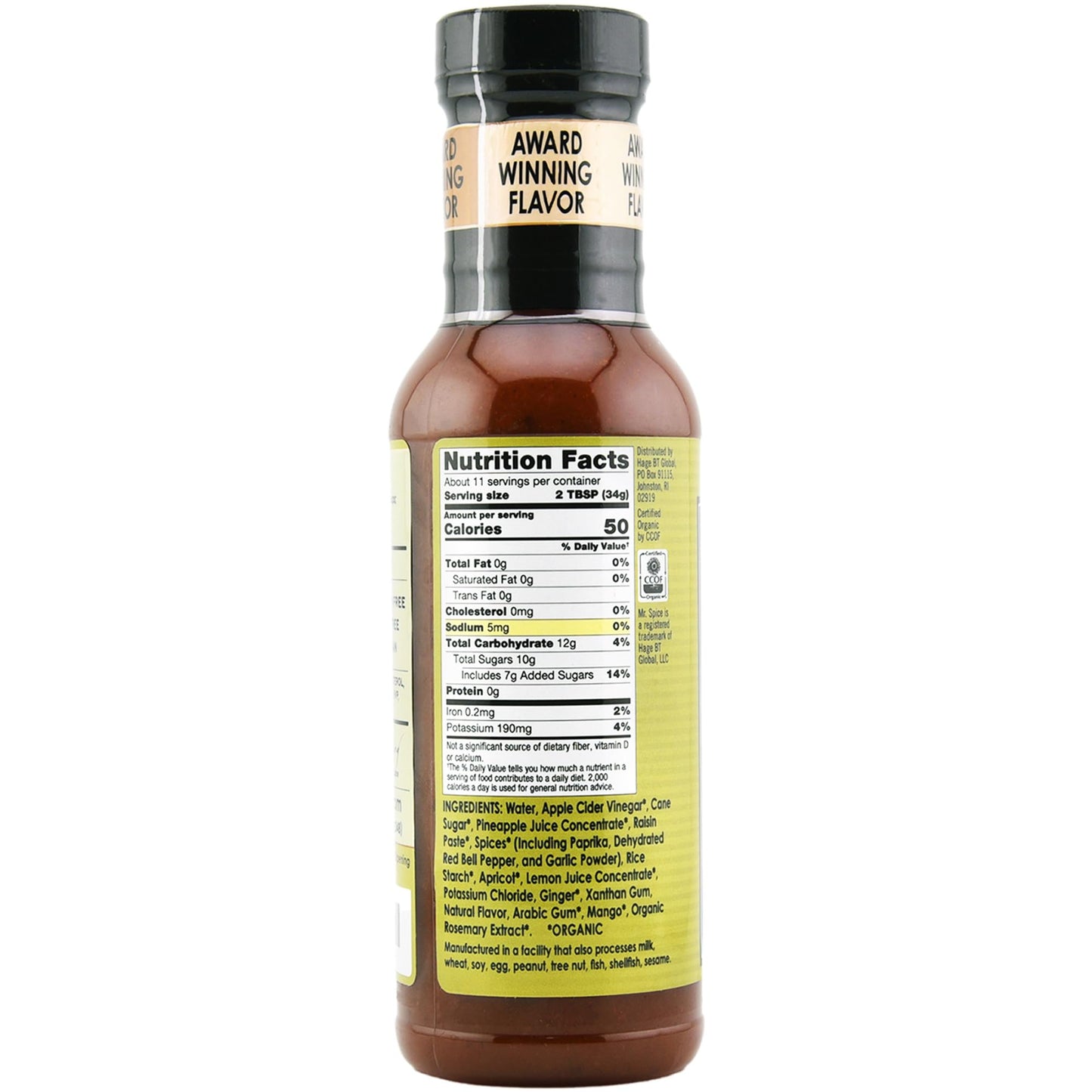 Mr. Spice Organic Sweet and Sour Sauce, Low Sodium Sweet & Sour Dipping Sauce (5 mg/serving), Gluten Free, Salt Free Sauces for