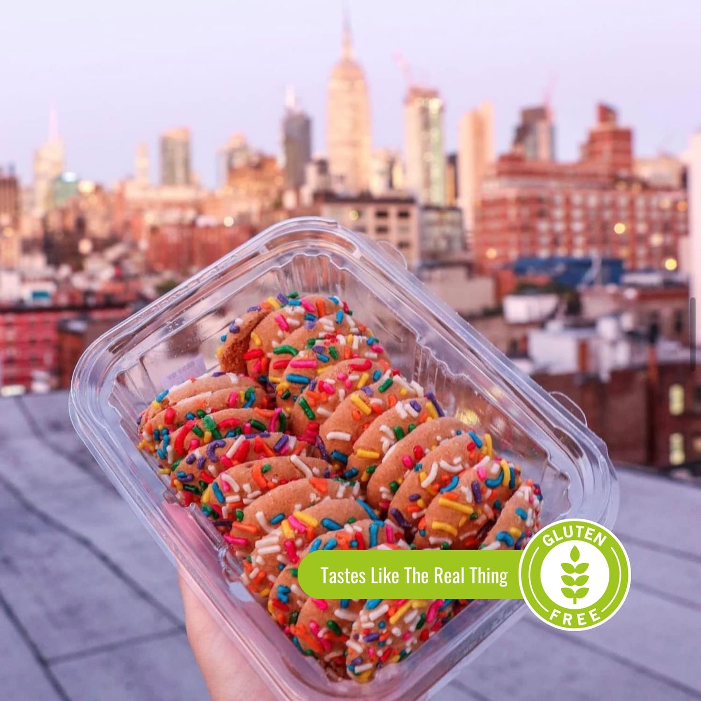 My Dad'S Cookies Gluten Free Rainbow Sprinkles Cookies - Vanilla Butter Shortbread Treat For Kids And Adults Dairy-Free, Kosher,