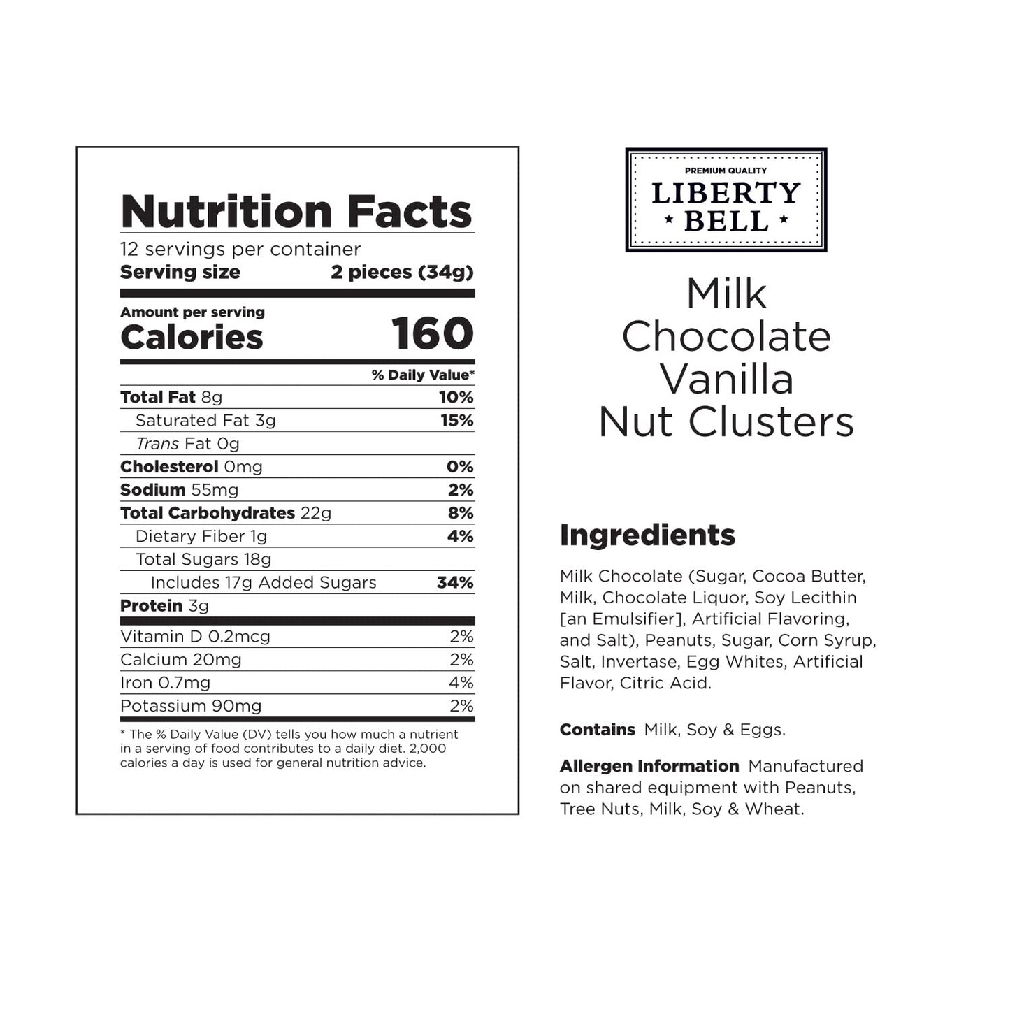 Milk Chocolate Vanilla Peanut Clusters Candy, 15 Ounce Bag