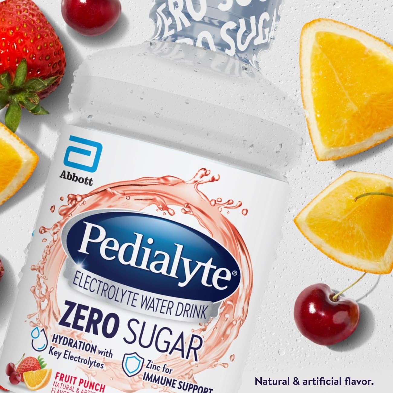 Pedialyte Electrolyte Water With Zero Sugar | Hydration With Key Electrolytes | Great Hydration Low In Calories | Fruit Punch, 1 Liter