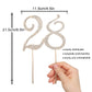 Lingpar 28 Years Birthday Cake Topper - New Best Crystal Rhinestone 28Th Wedding Anniversary Or 28 Years Old Cake Topper Party D
