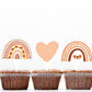 48 Pcs Boho Rainbow Party Cupcake Toppers For Boho Rainbow Birthday Party Decorations