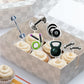 Mefeng Gym Theme Cupcake Toppers, Weight Lifting Cupcake Toppers For Cross Fit Party, Muscle Party And Fitness Themed Birthday P